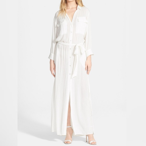L'AGENCE Dresses & Skirts - L'agence Alani Crepe Maxi Shirt Dress